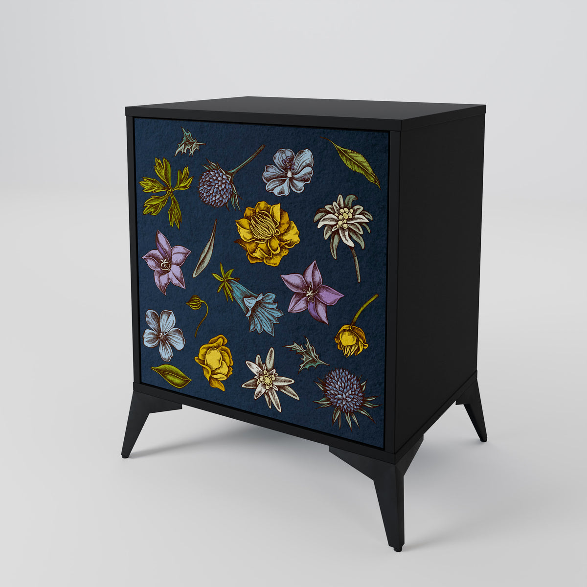 FLOWERS ON NAVY BLUE Aparador de 1 Porta