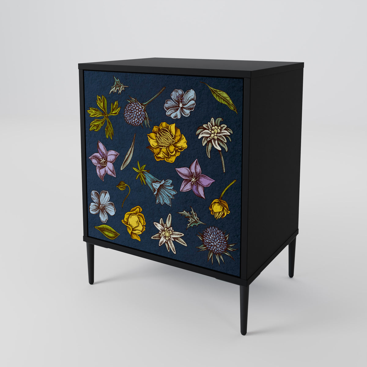 FLOWERS ON NAVY BLUE Aparador de 1 Porta