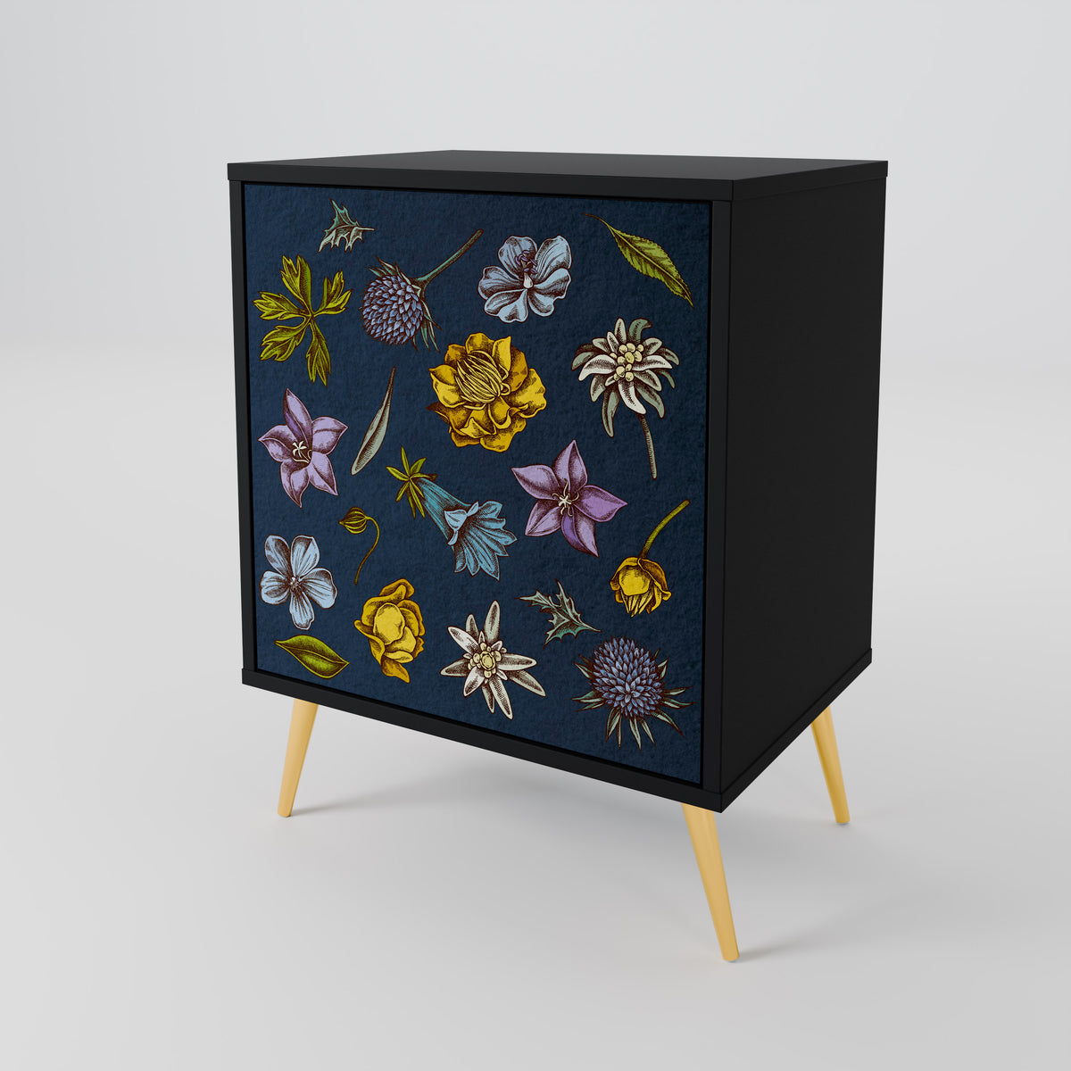 FLOWERS ON NAVY BLUE Aparador de 1 Porta