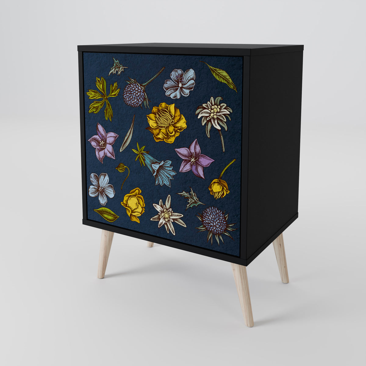 FLOWERS ON NAVY BLUE Aparador de 1 Porta
