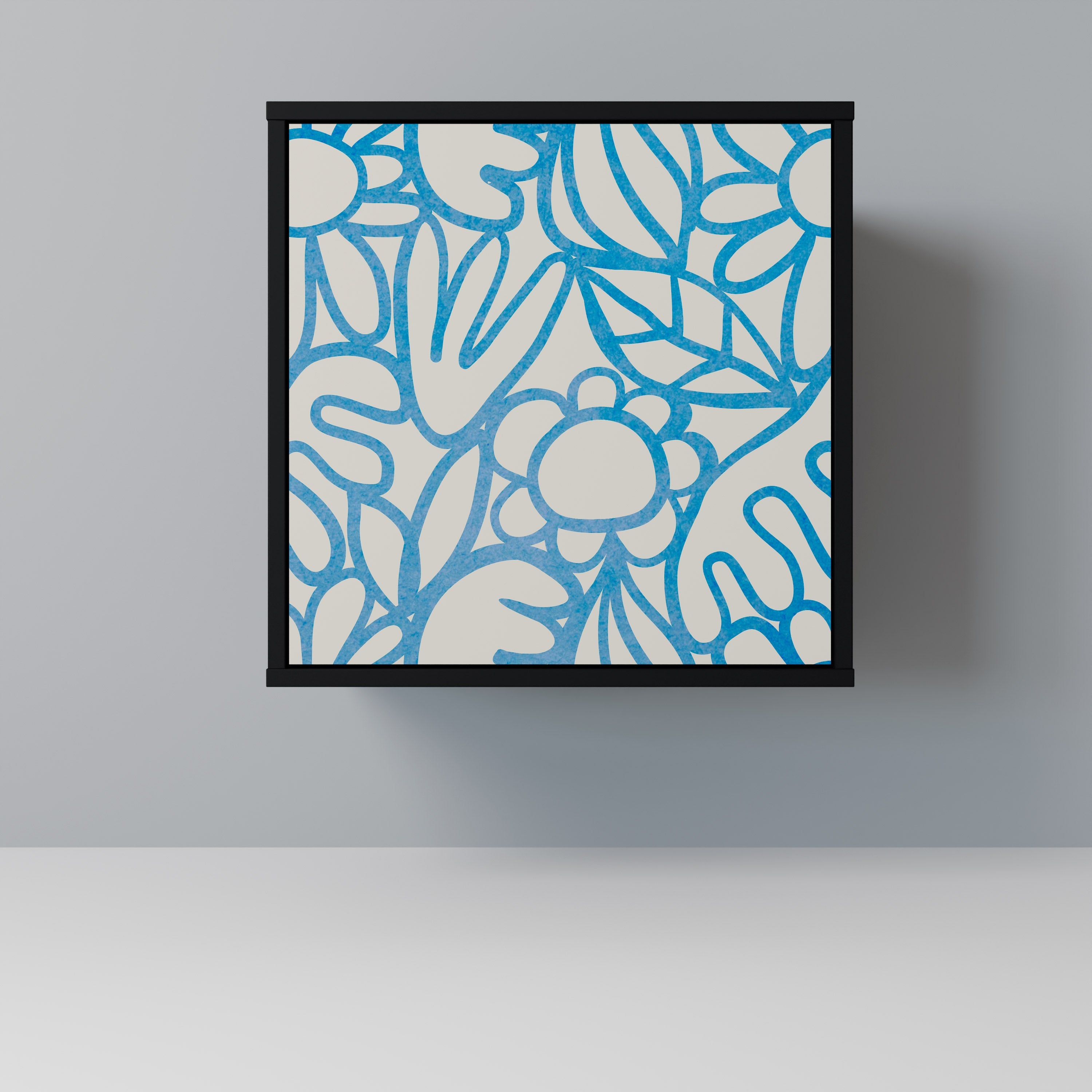 BLOOMY MORNING Aparador de 1 Porta em Acabamento Preto