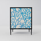 BLOOMY MORNING Aparador de 1 Porta em Acabamento Preto