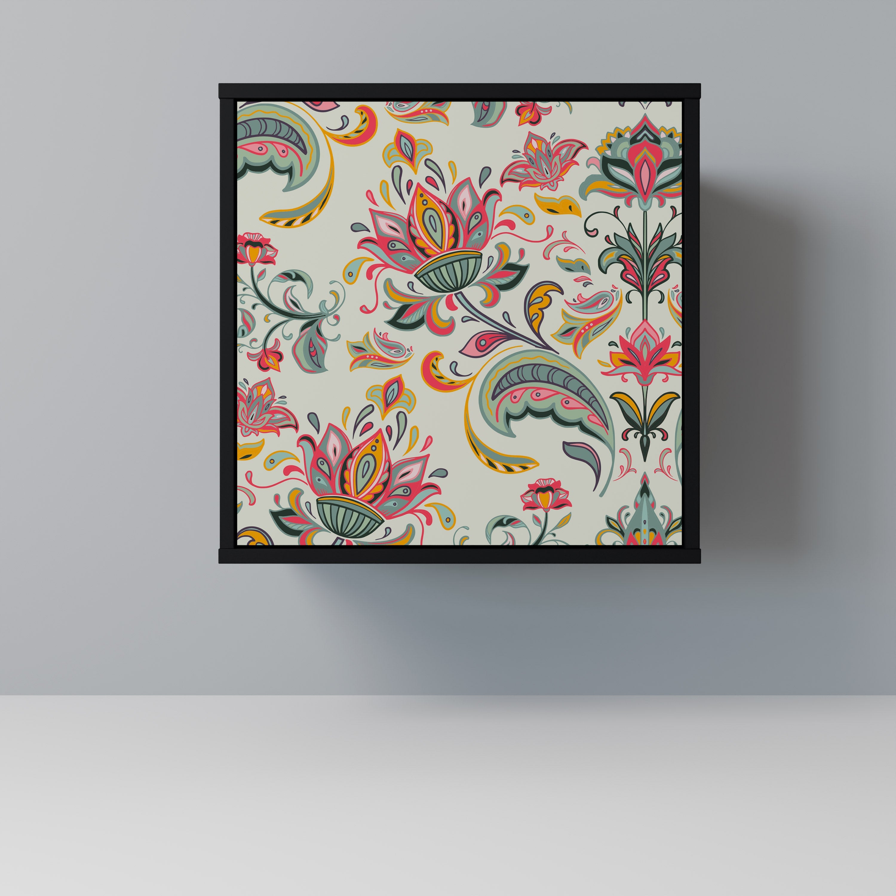 ORGANIC FOLKLORE Aparador de 1 Porta em Acabamento Preto