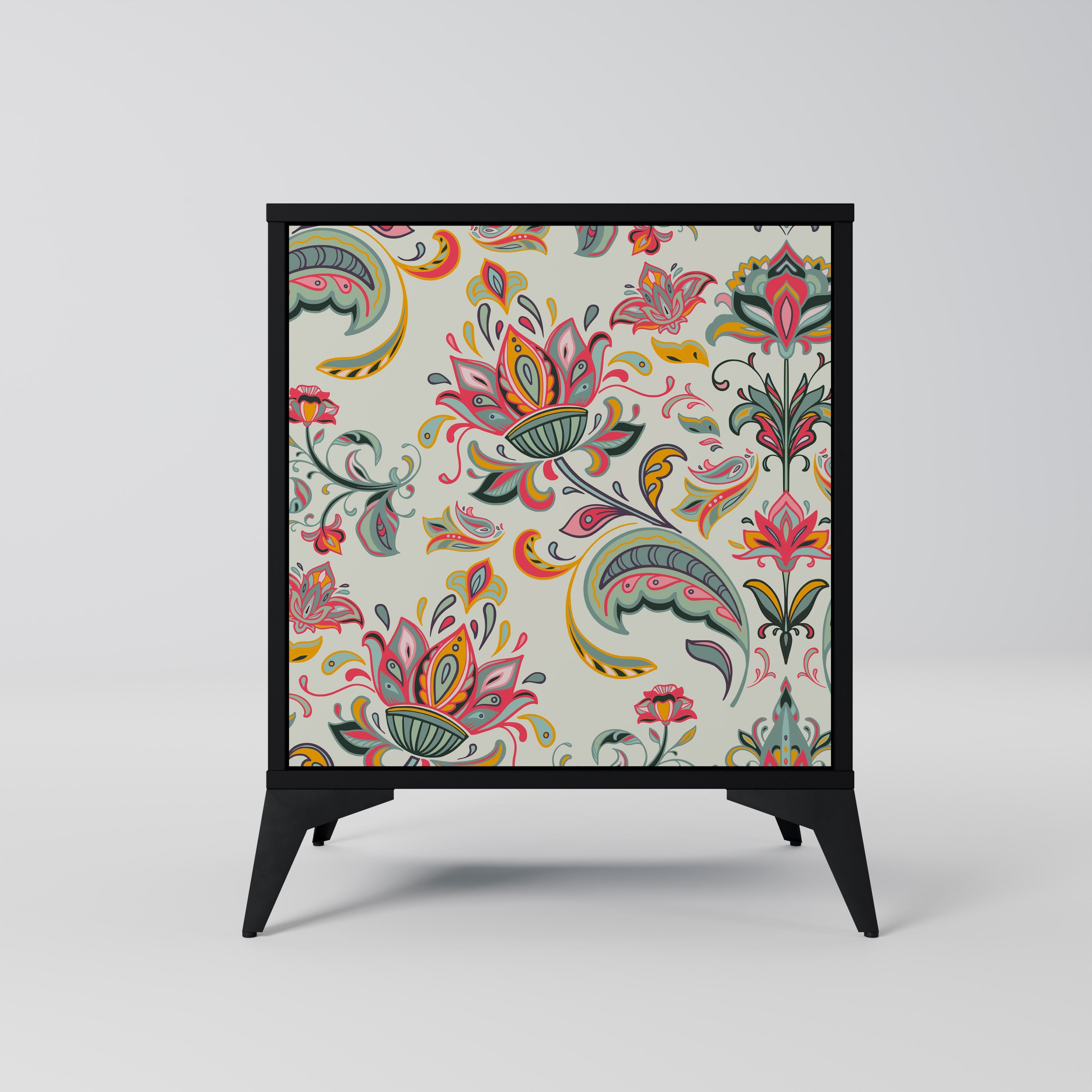 ORGANIC FOLKLORE Aparador de 1 Porta em Acabamento Preto