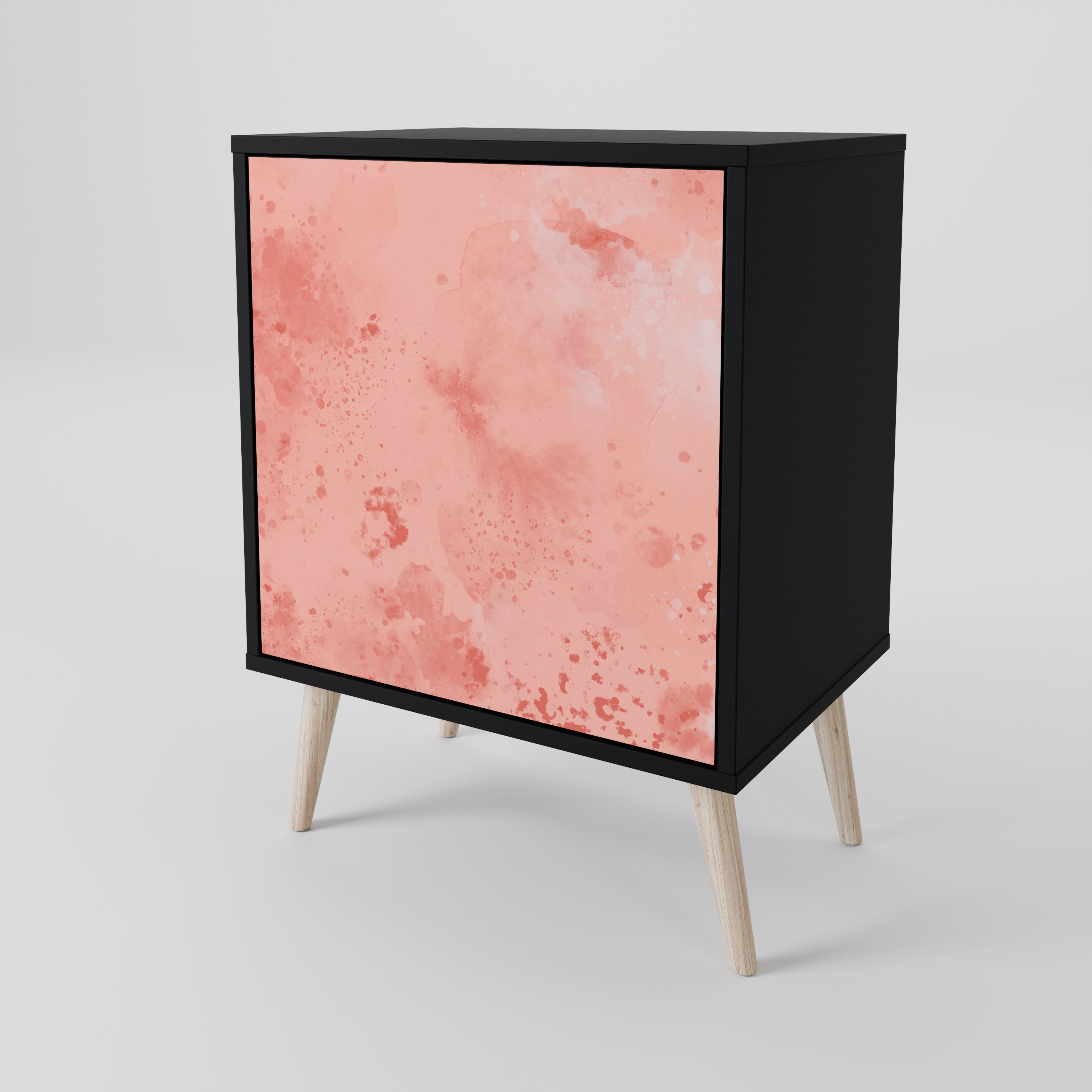 CRANE DANCE Aparador de 1 Porta em Acabamento Preto