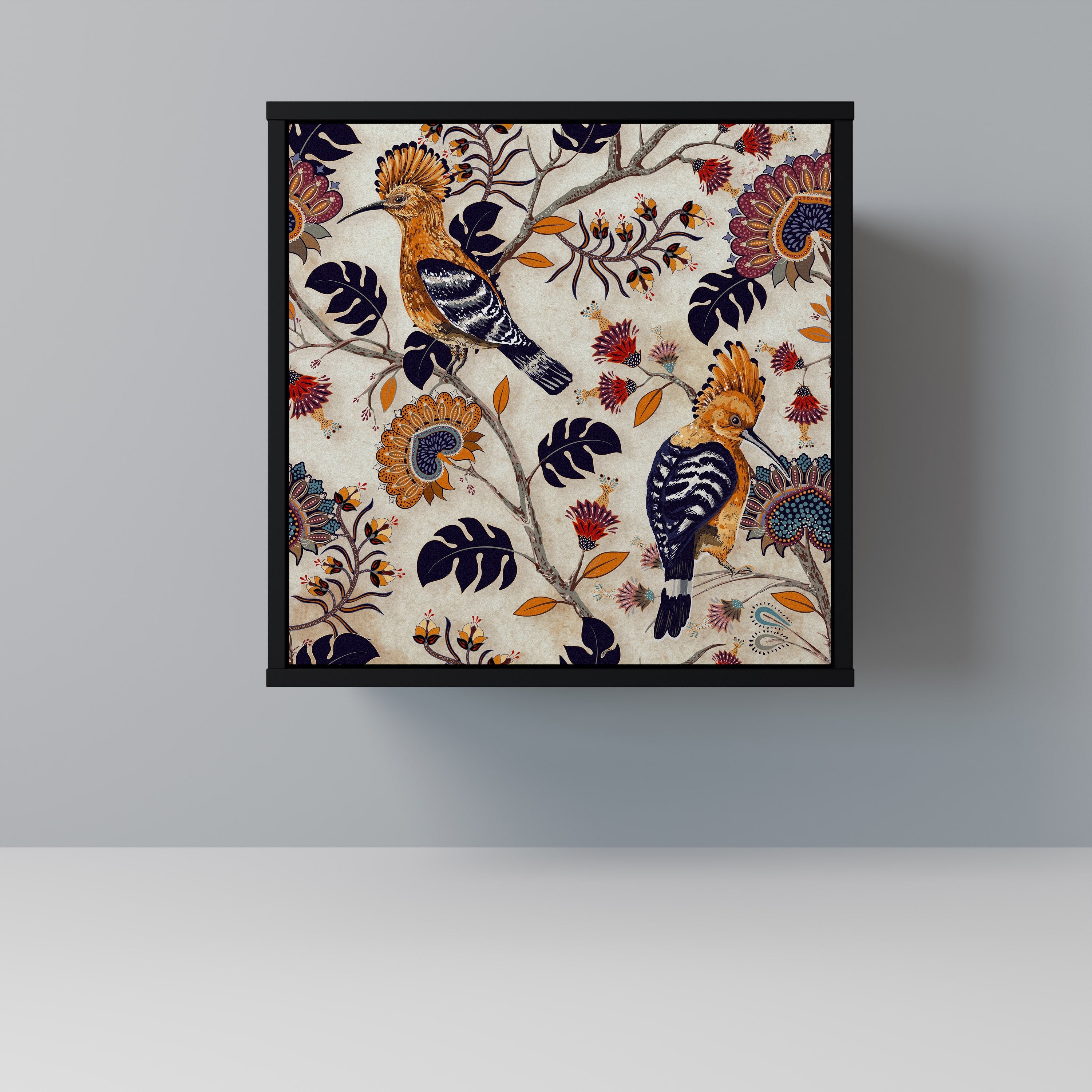 EMINENT HOOPOE Aparador de 1 Porta em Acabamento Preto