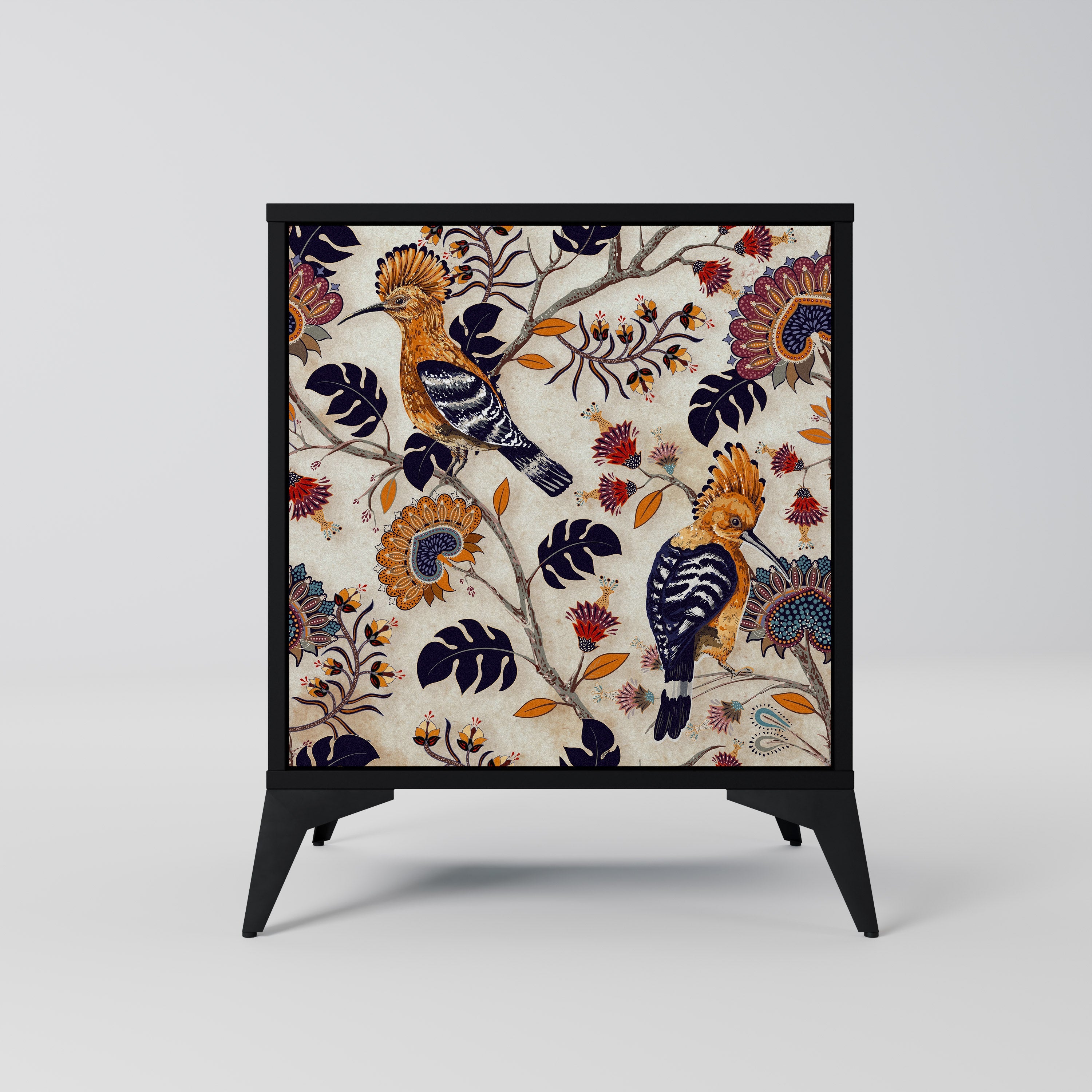 EMINENT HOOPOE Aparador de 1 Porta em Acabamento Preto