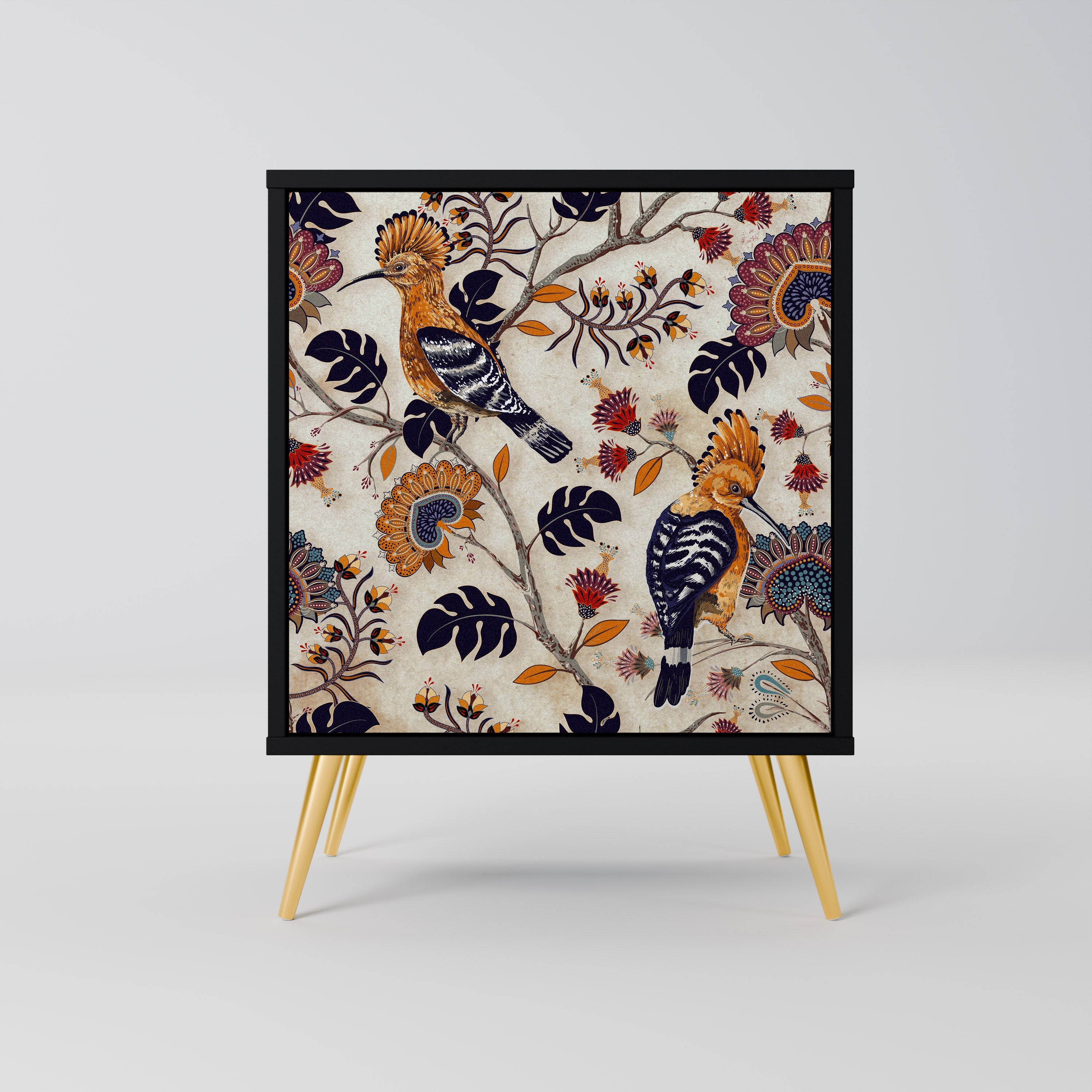 EMINENT HOOPOE Aparador de 1 Porta em Acabamento Preto