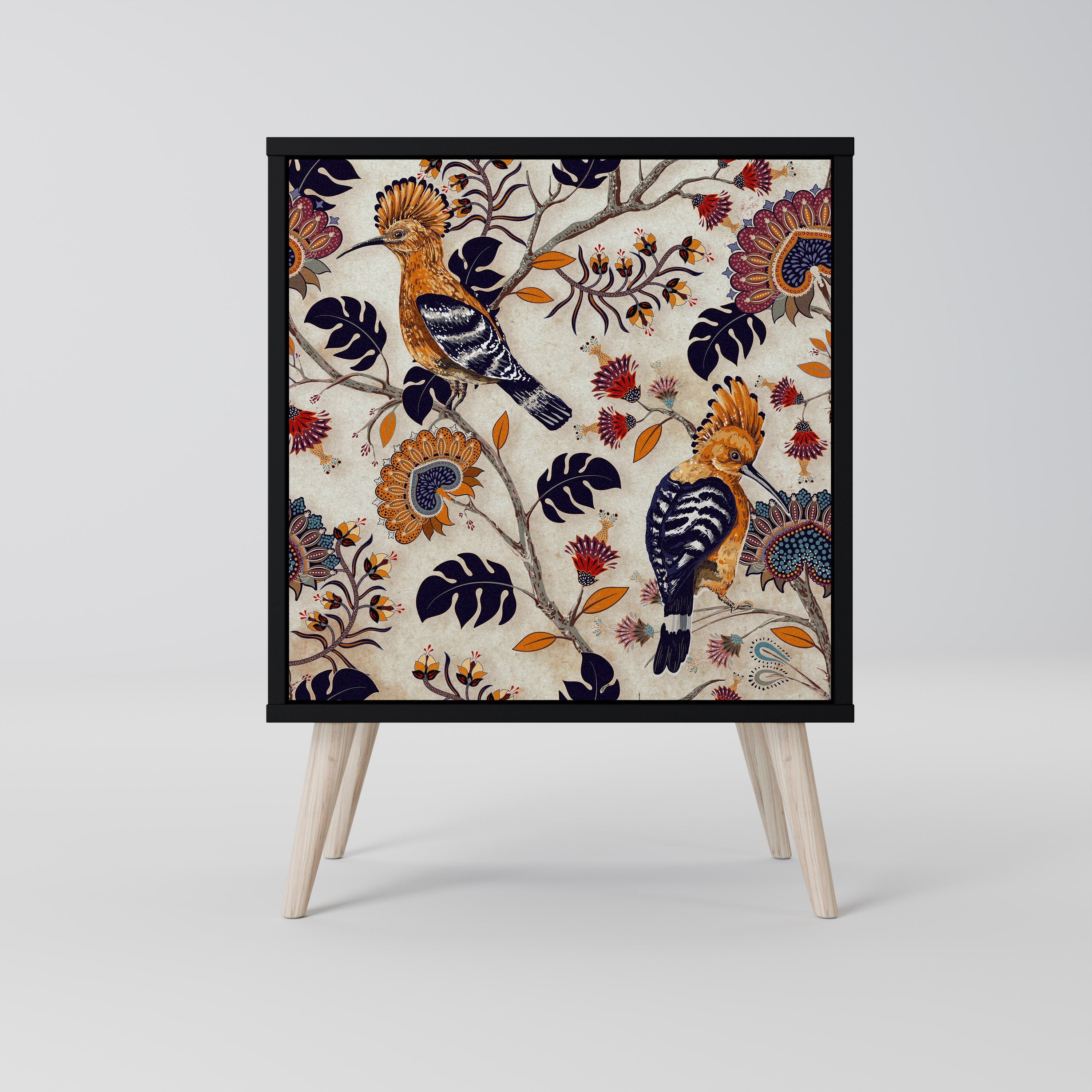 EMINENT HOOPOE Aparador de 1 Porta em Acabamento Preto