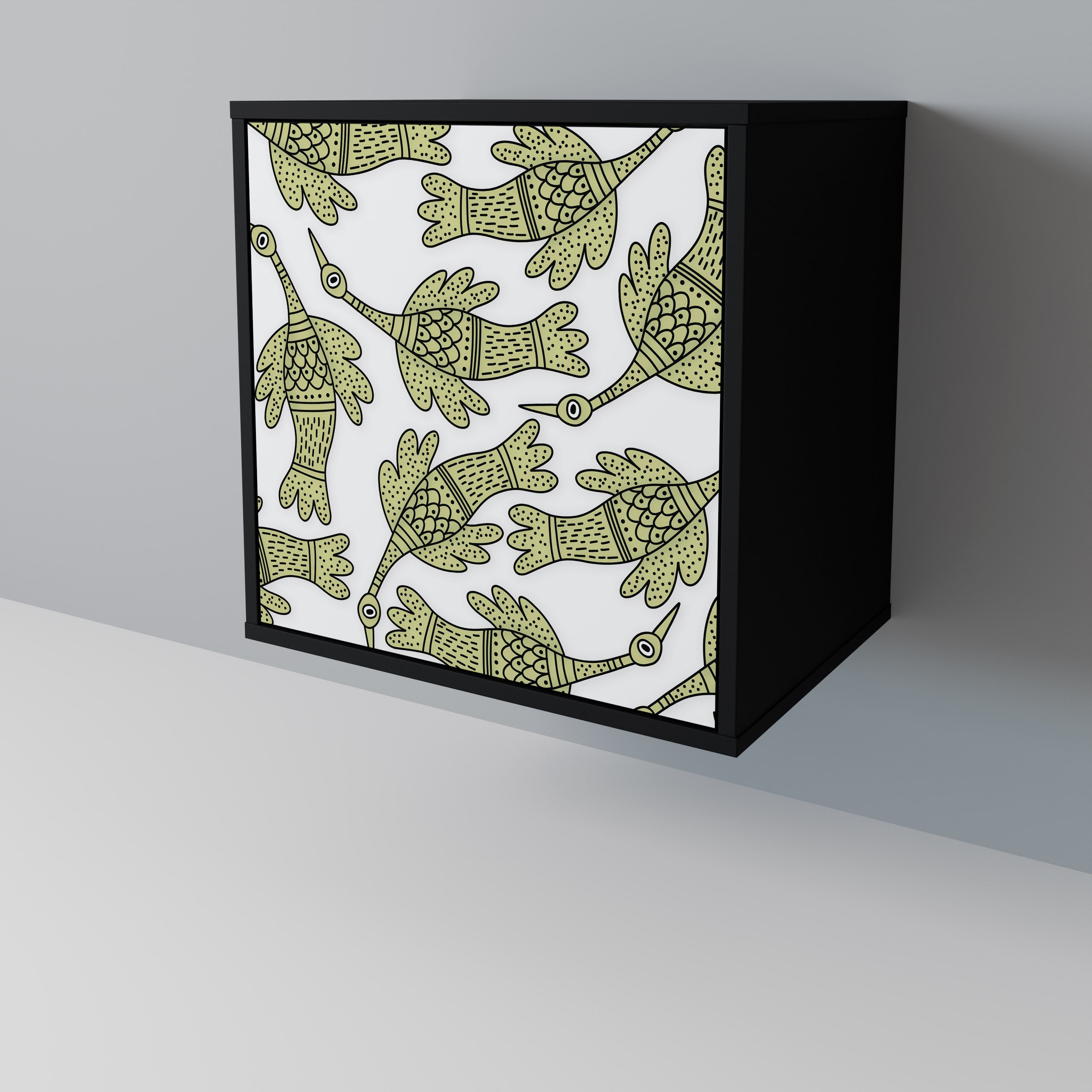 SEEDLING SONGBIRD Aparador de 1 Porta em Acabamento Preto