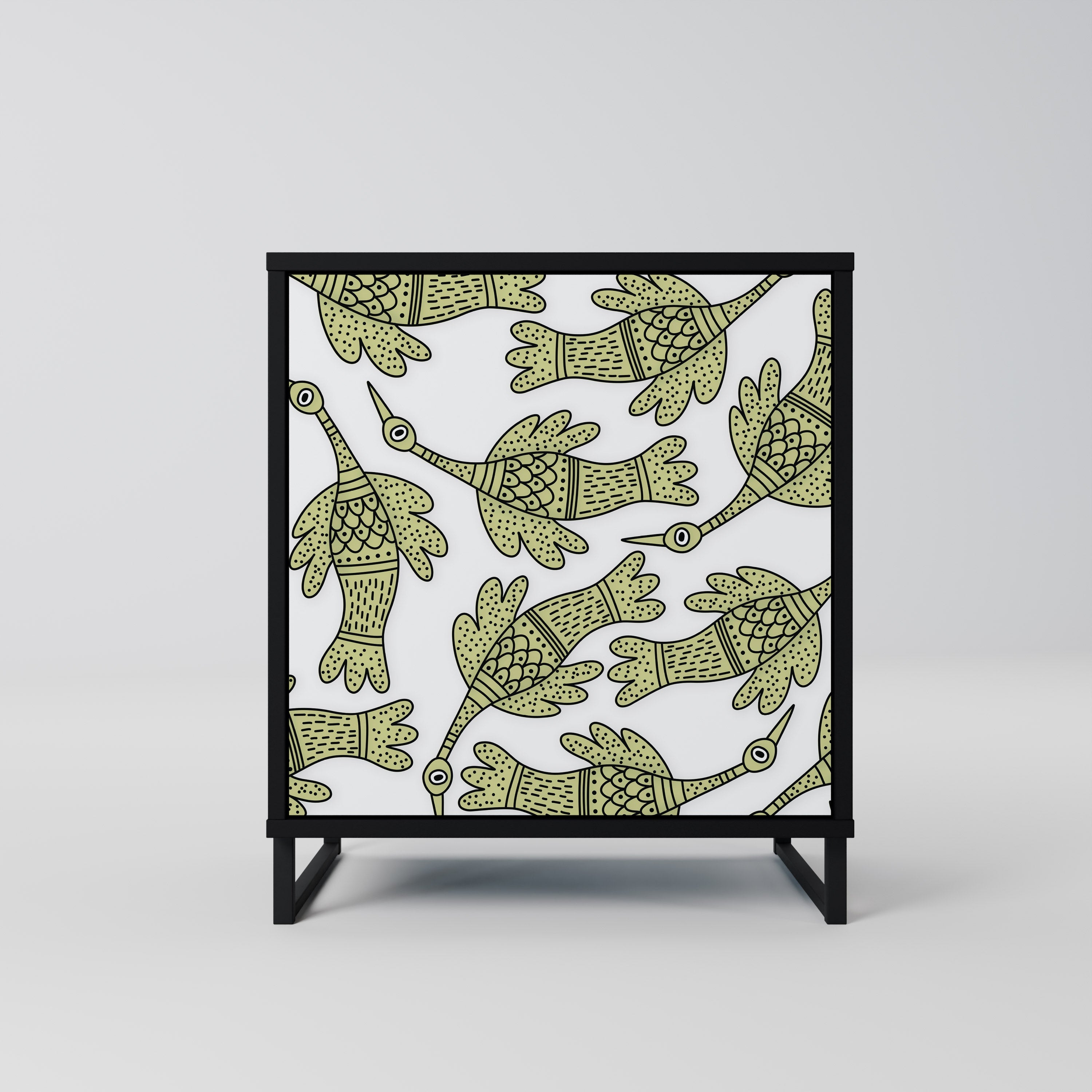 SEEDLING SONGBIRD Aparador de 1 Porta em Acabamento Preto