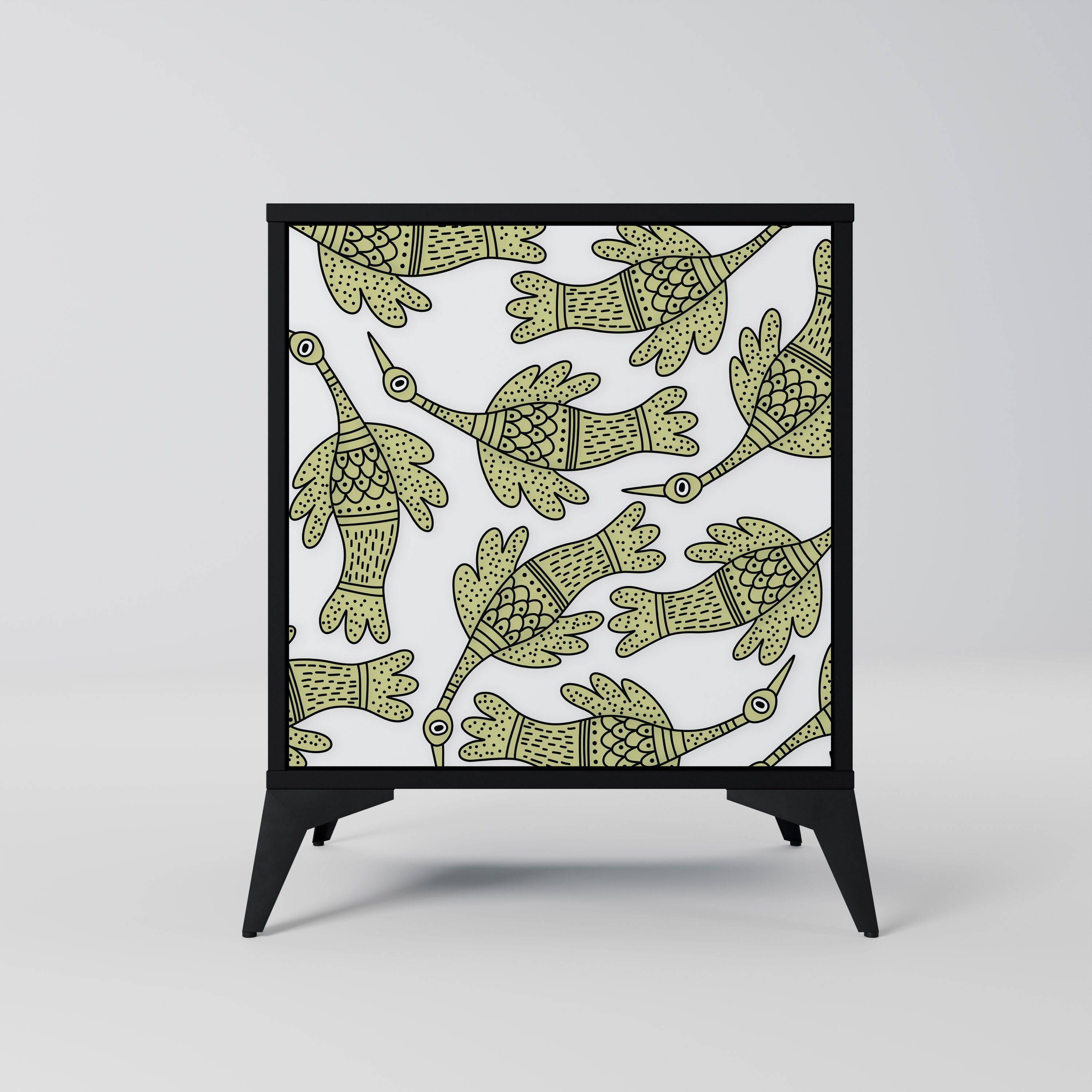 SEEDLING SONGBIRD Aparador de 1 Porta em Acabamento Preto