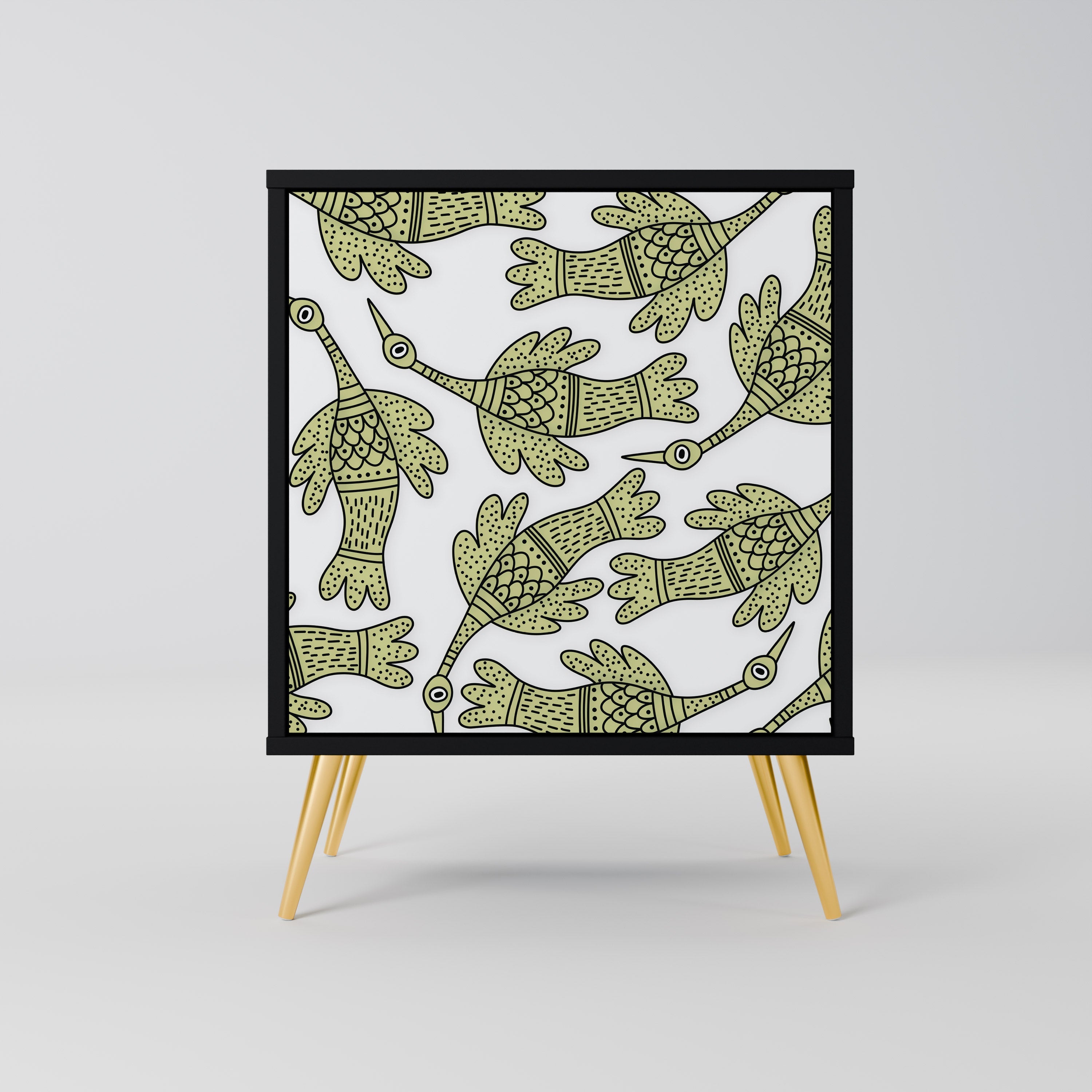 SEEDLING SONGBIRD Aparador de 1 Porta em Acabamento Preto