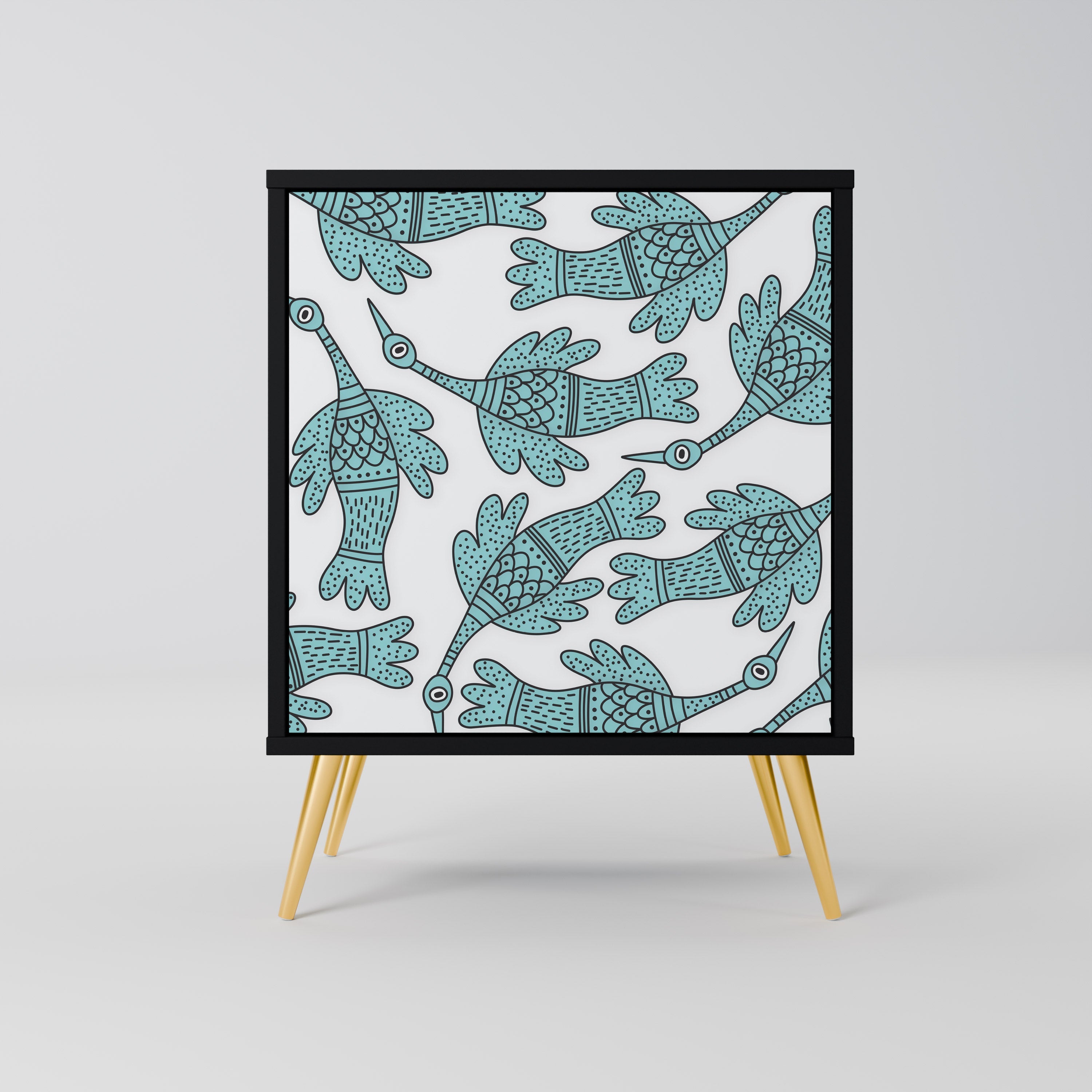 WATERSPOUT SONGIBIRD Aparador de 1 Porta em Acabamento Preto