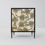 ALMONDINE SONGBIRD Aparador de 1 Porta em Acabamento Preto