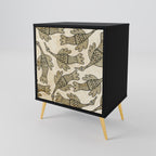 ALMONDINE SONGBIRD Aparador de 1 Porta em Acabamento Preto