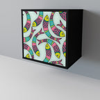 INDIAN FISH Aparador de 1 Porta em Acabamento Preto