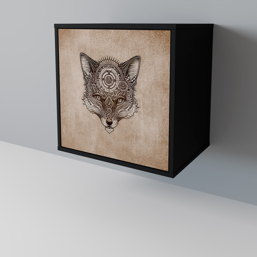 STEAMPUNK CLAN Aparador de 1 Porta em Acabamento Preto