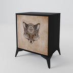 STEAMPUNK CLAN Aparador de 1 Porta em Acabamento Preto