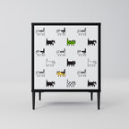 CATS COMPILATION 1-Door Sideboard in Black Finish