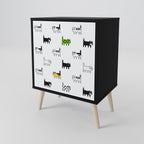 CATS COMPILATION 1-Door Sideboard in Black Finish
