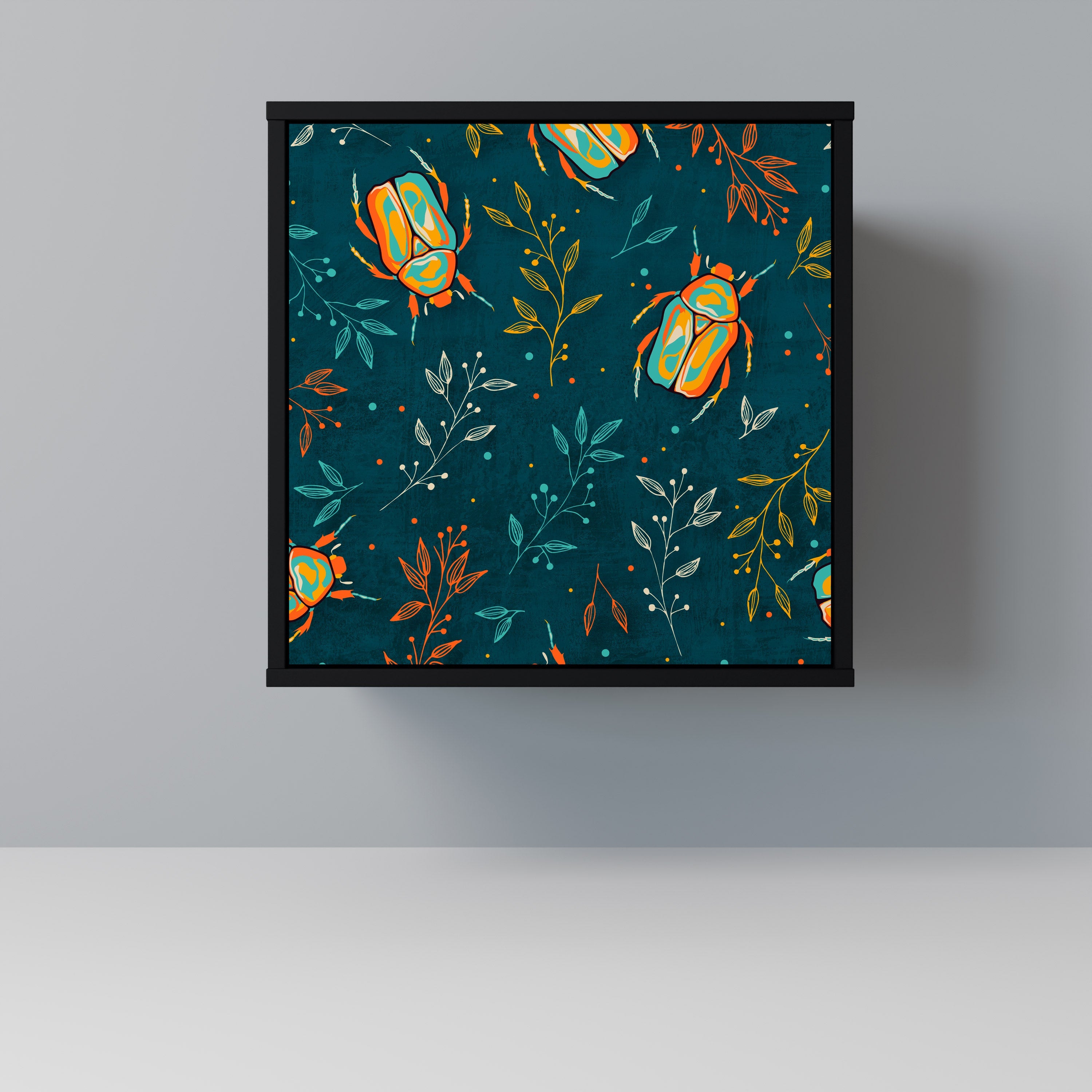 AUTUMN INSECTS Aparador de 1 Porta em Acabamento Preto