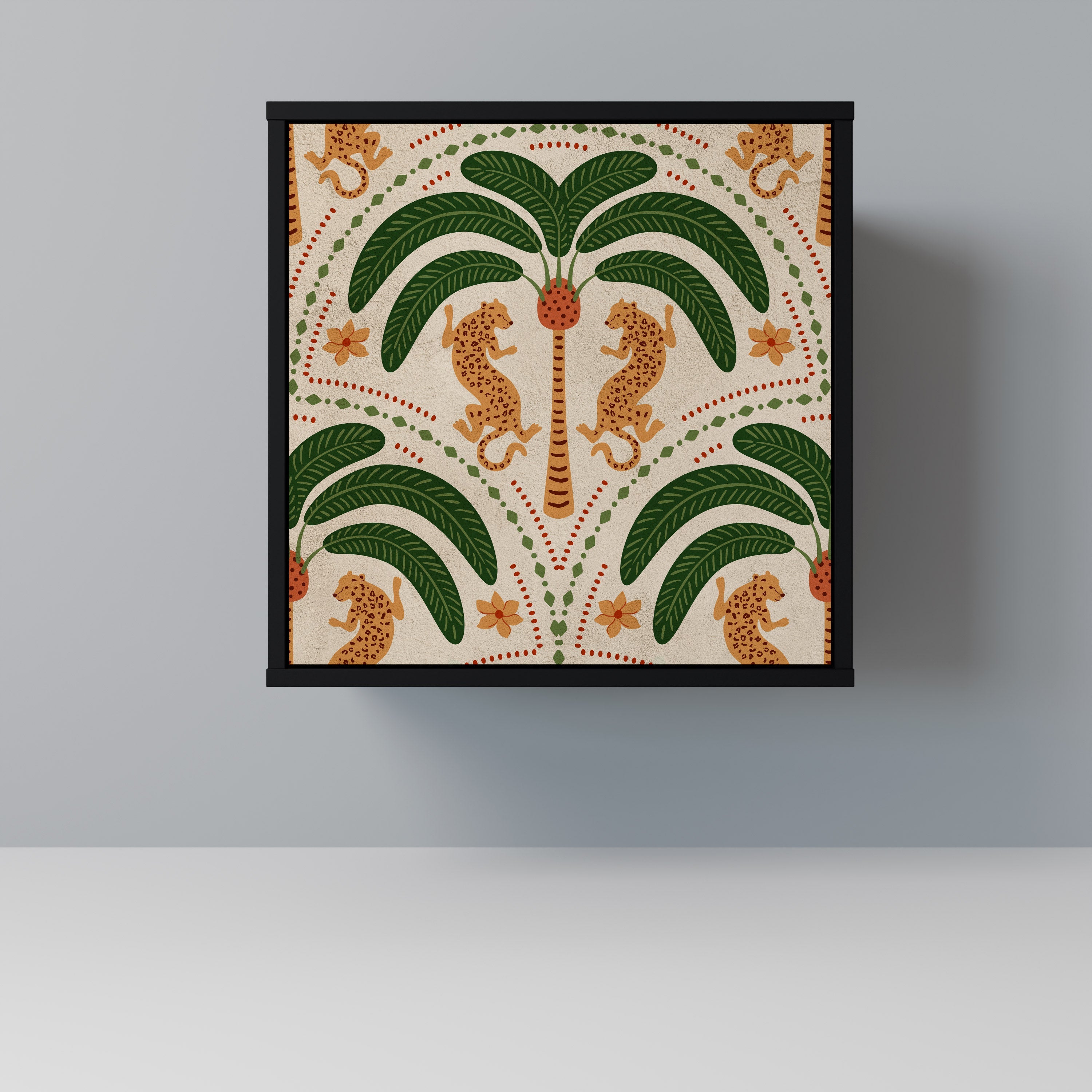 DANCING PREDATORS Aparador de 1 Porta em Acabamento Preto