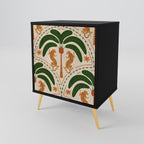 DANCING PREDATORS Aparador de 1 Porta em Acabamento Preto