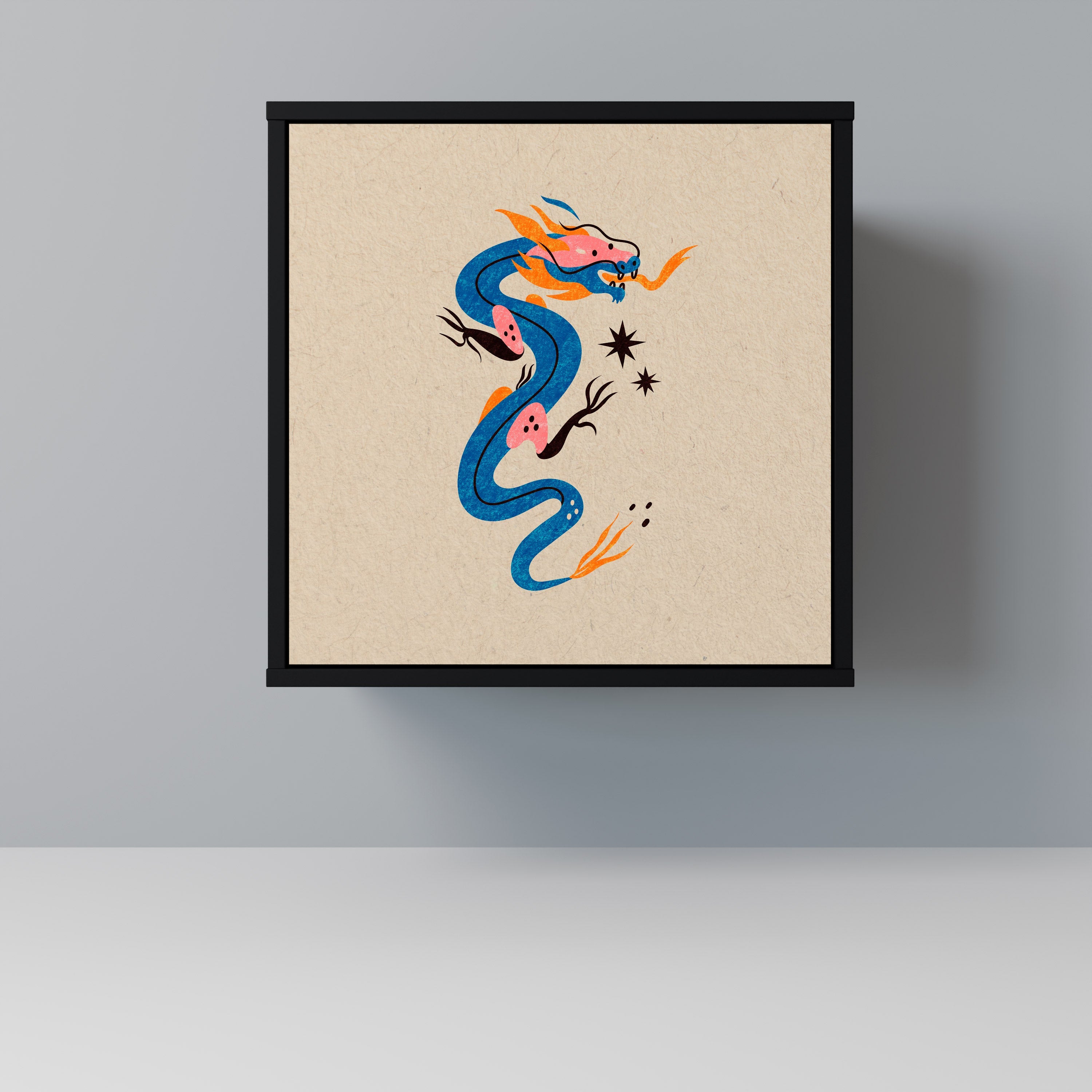 MYTHOLOGICAL CREATURES Aparador de 1 Porta em Acabamento Preto