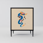 MYTHOLOGICAL CREATURES Aparador de 1 Porta em Acabamento Preto