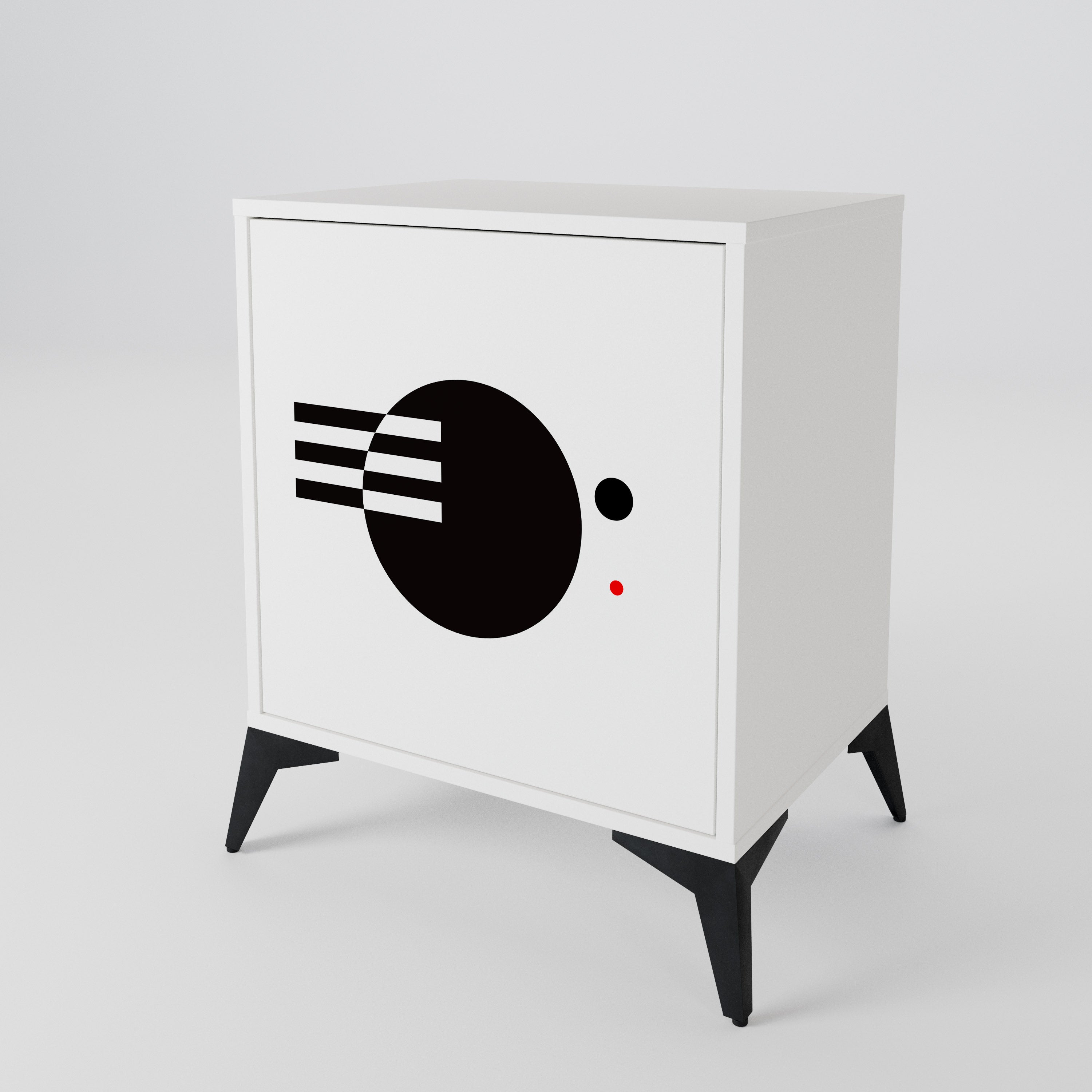 BLACK AND WHITE COMBINATION 1-Door Sideboard