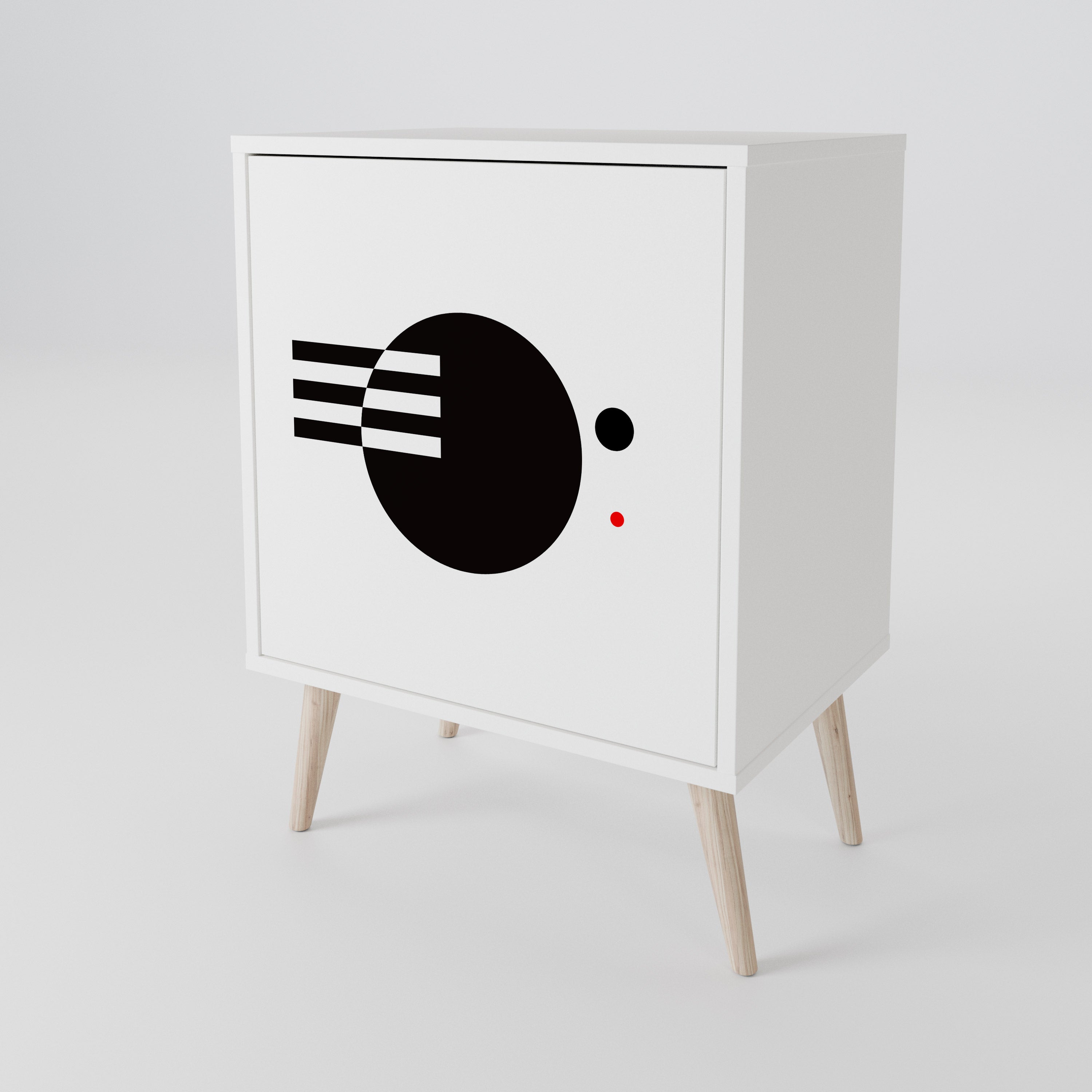 BLACK AND WHITE COMBINATION 1-Door Sideboard