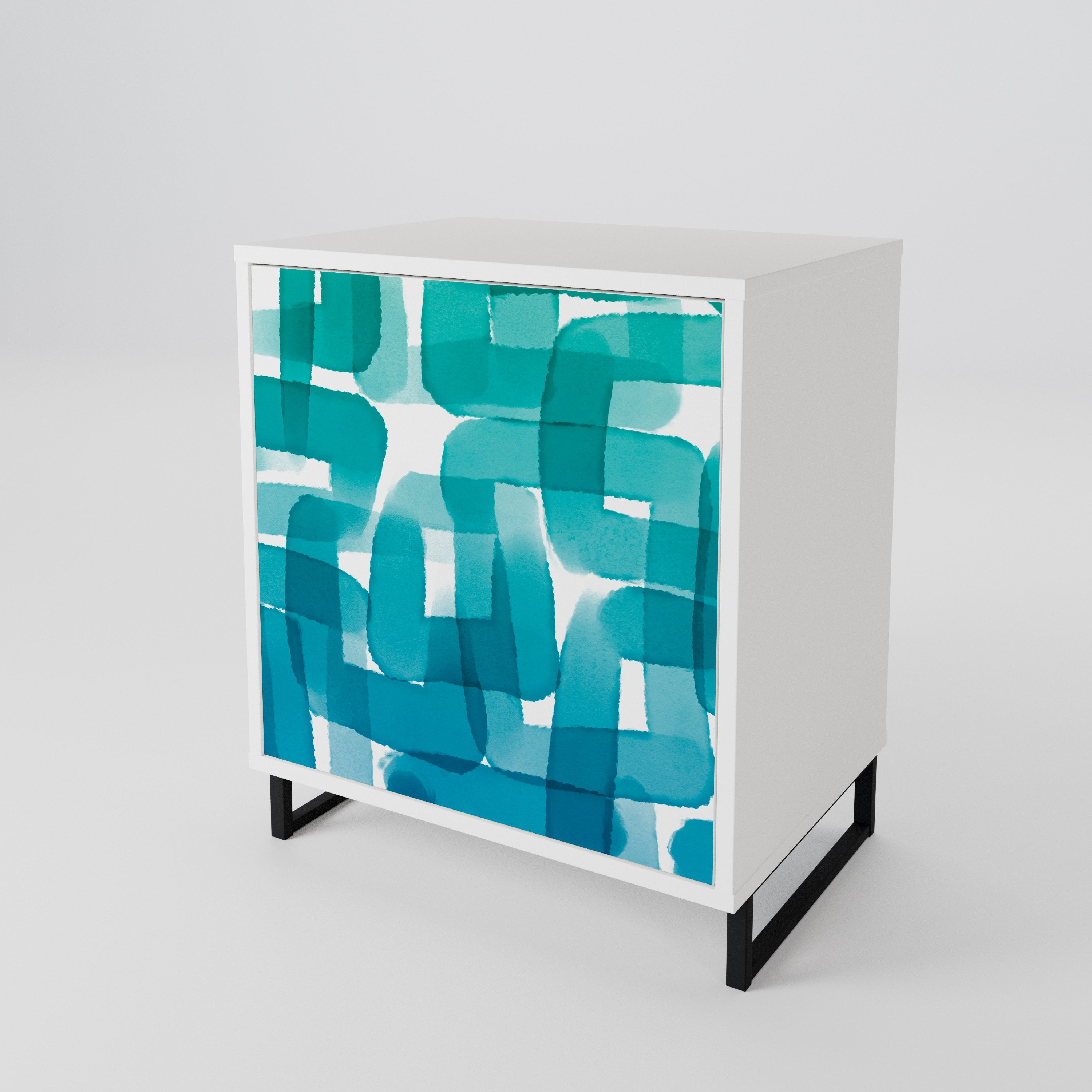 TURQUOISE RECTANGLES Aparador de 1 Porta