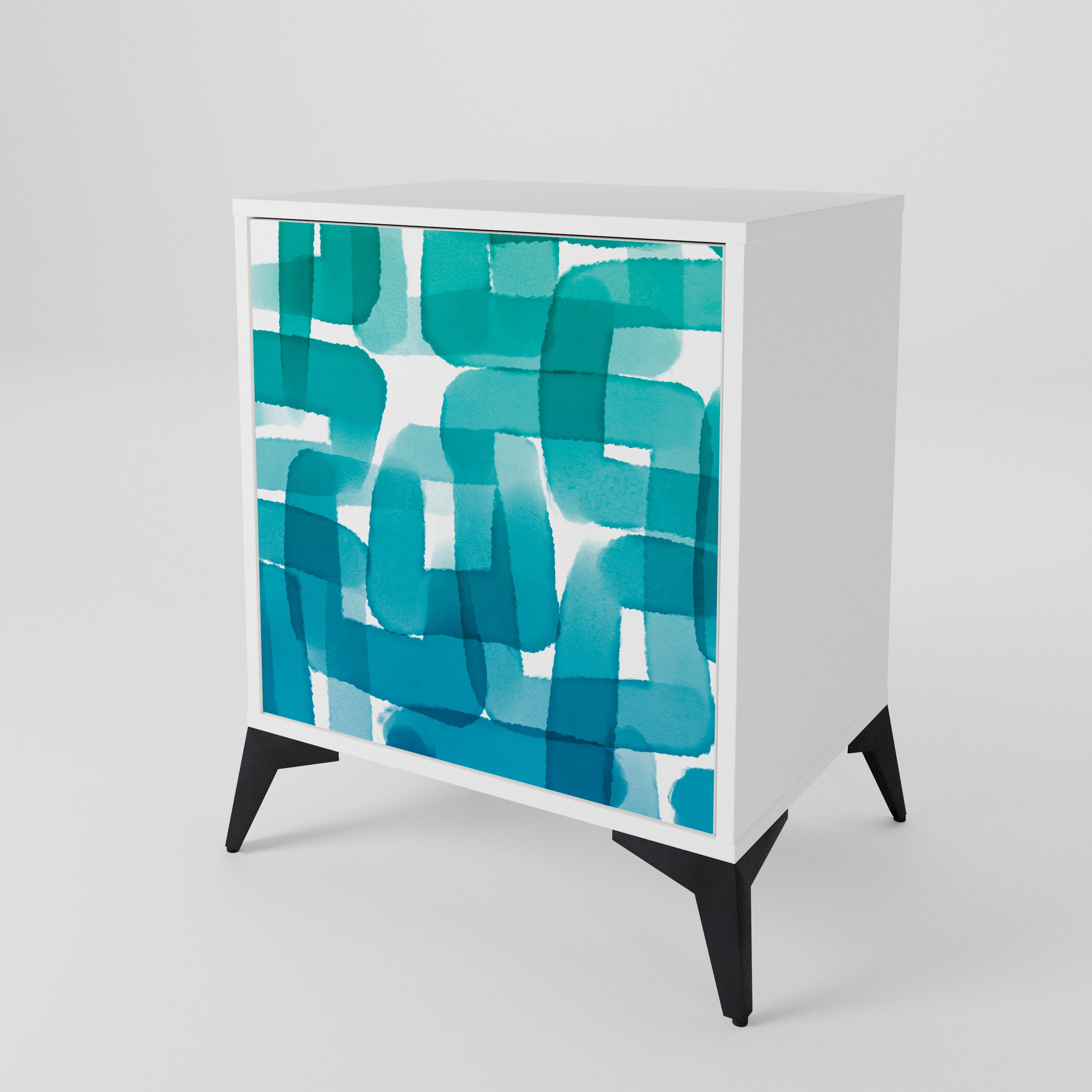 TURQUOISE RECTANGLES Aparador de 1 Porta