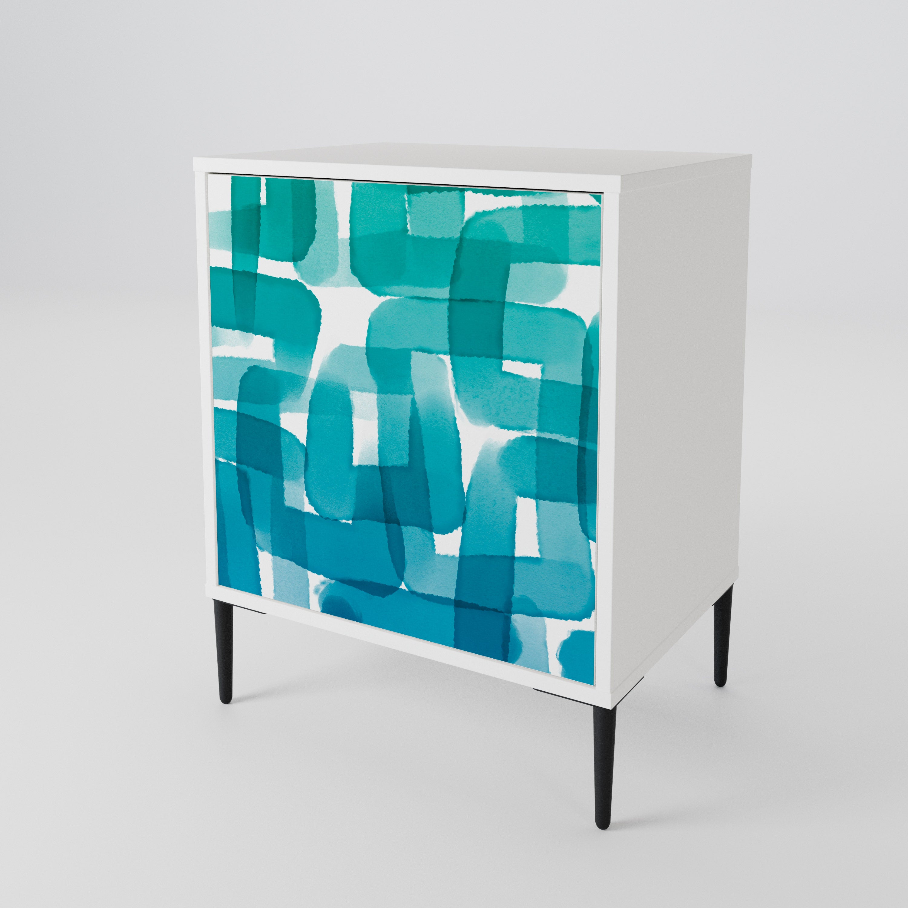 TURQUOISE RECTANGLES Aparador de 1 Porta