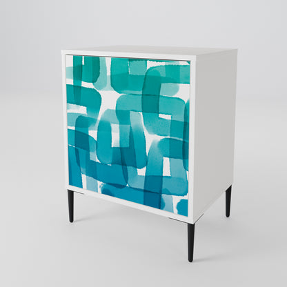 TURQUOISE RECTANGLES Aparador de 1 Porta