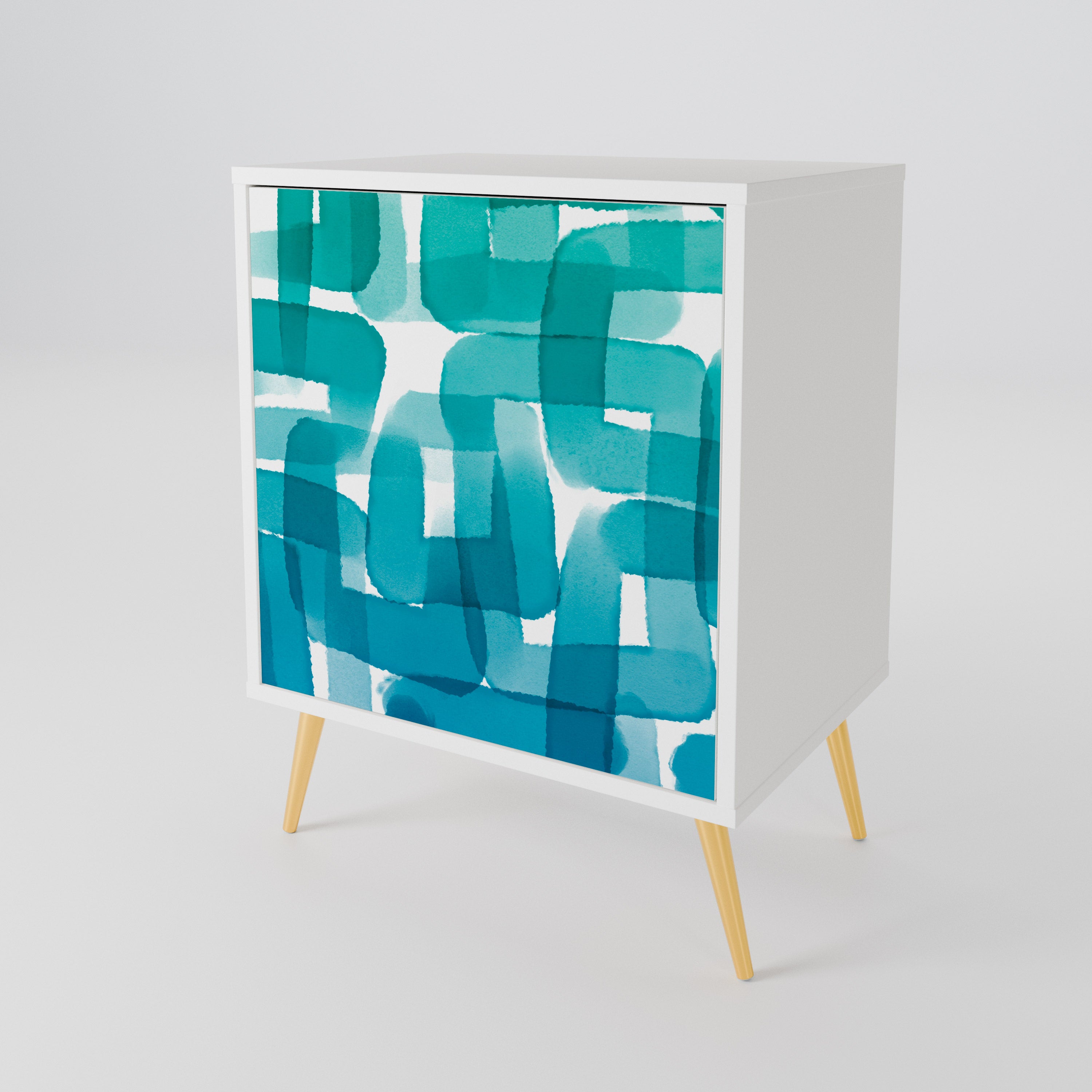 TURQUOISE RECTANGLES Aparador de 1 Porta