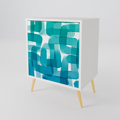 TURQUOISE RECTANGLES Aparador de 1 Porta