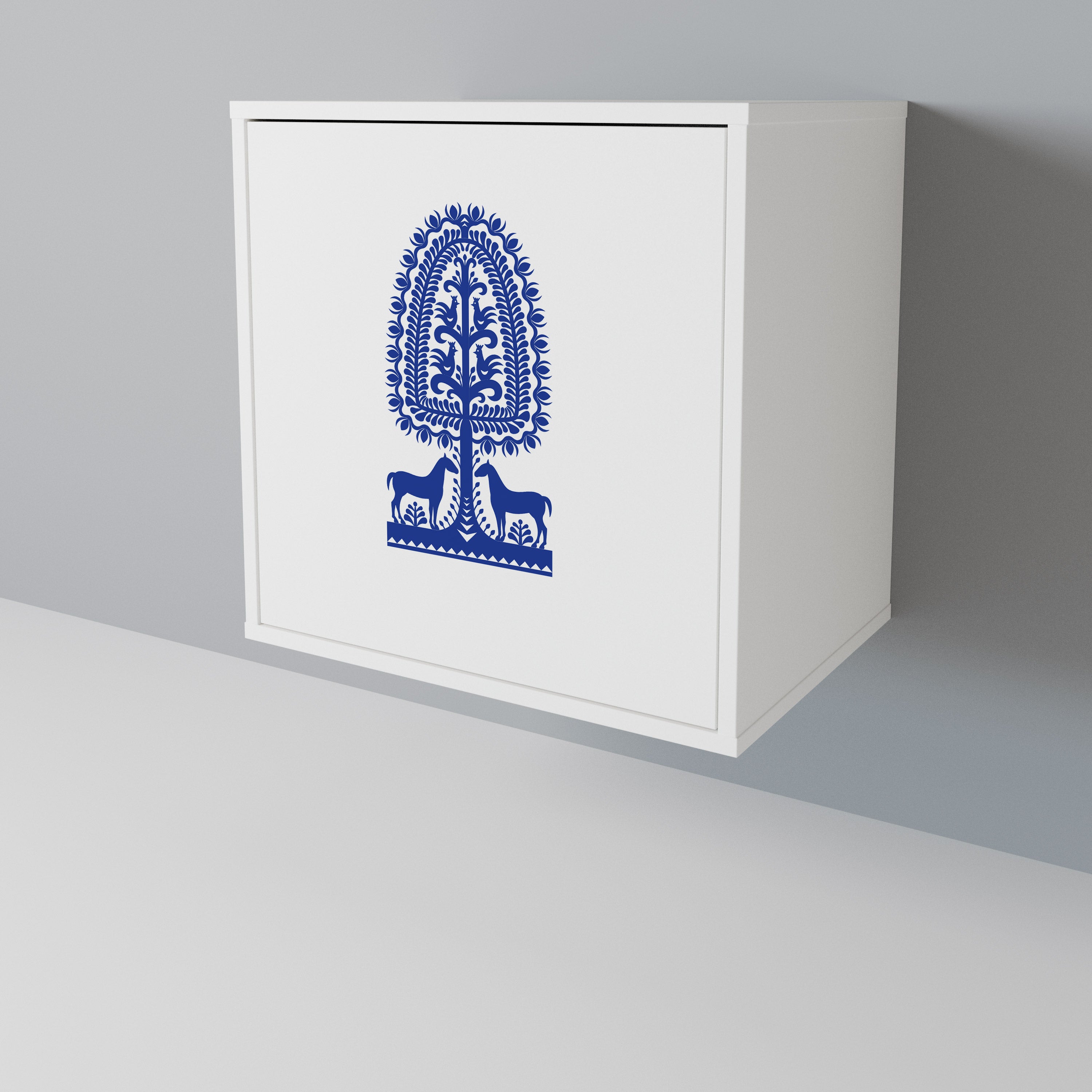 POLISH FOLK ART Aparador de 1 Porta