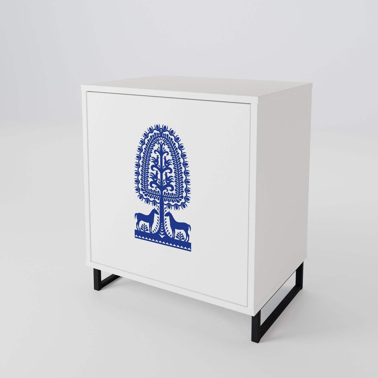 POLISH FOLK ART Aparador de 1 Porta