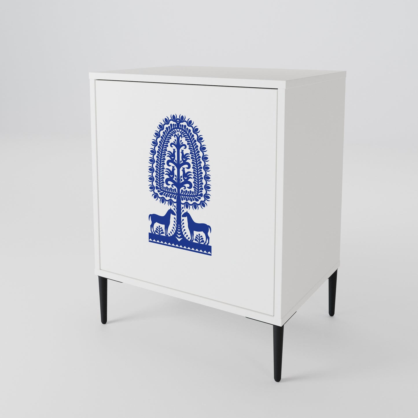 POLISH FOLK ART Aparador de 1 Porta
