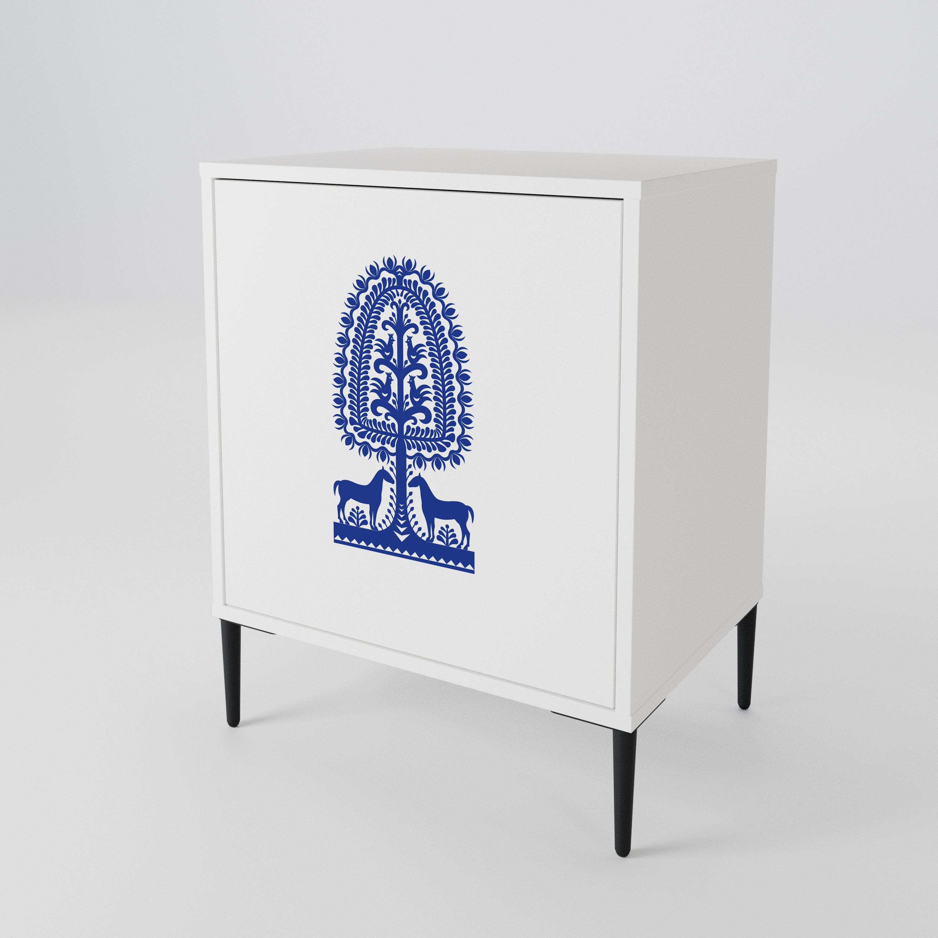 POLISH FOLK ART Aparador de 1 Porta