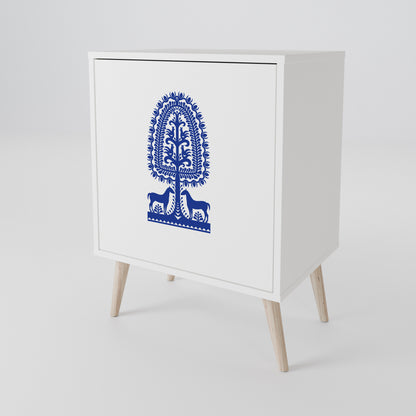 POLISH FOLK ART Aparador de 1 Porta
