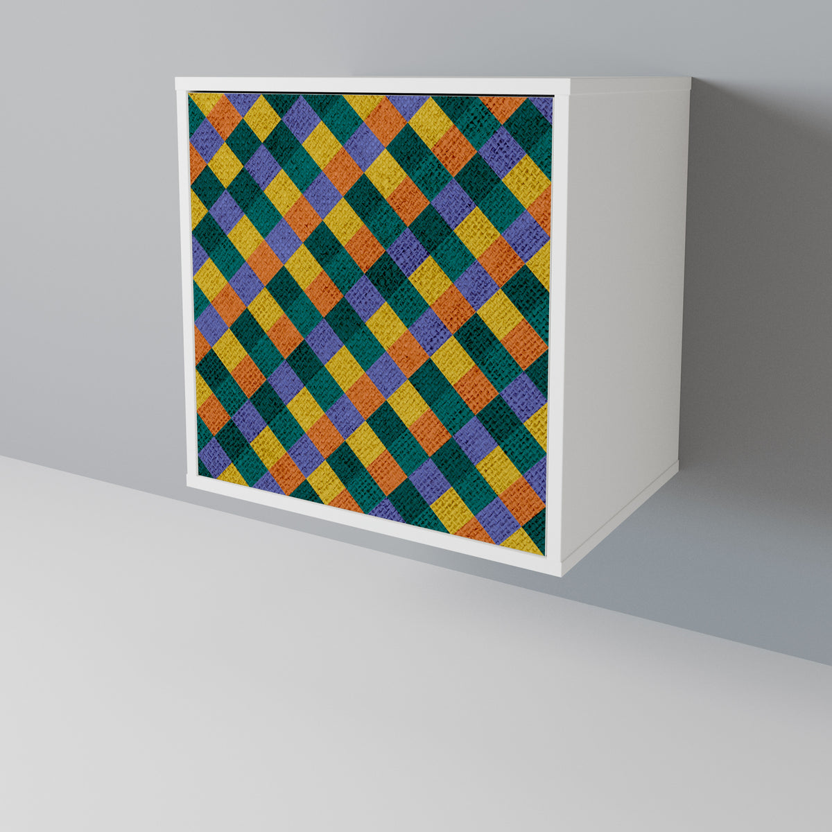 PAINTED SQUARES MIX Aparador de 1 Porta