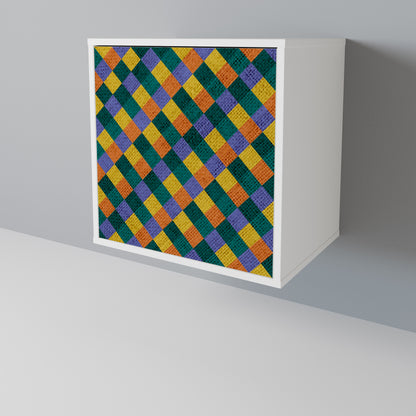 PAINTED SQUARES MIX Aparador de 1 Porta