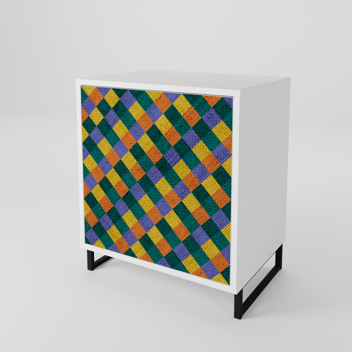PAINTED SQUARES MIX Aparador de 1 Porta