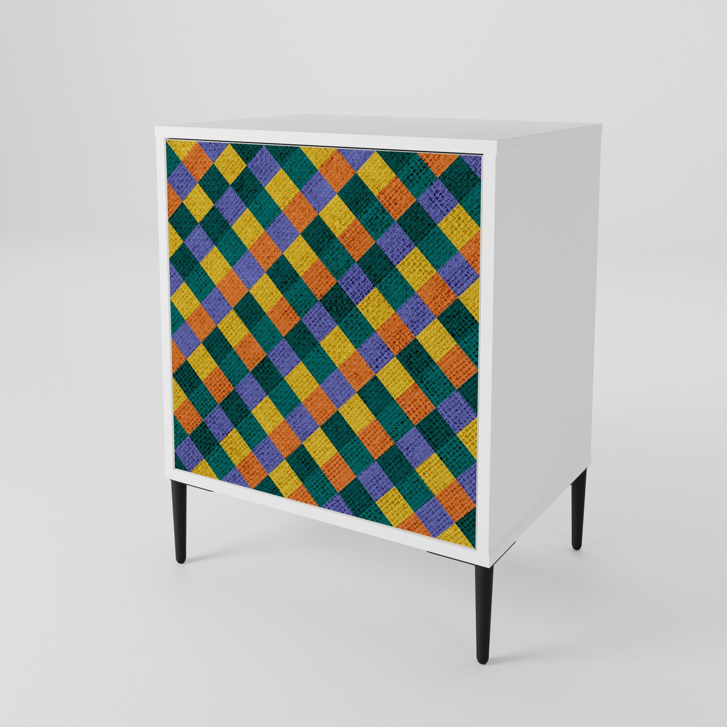 PAINTED SQUARES MIX Aparador de 1 Porta