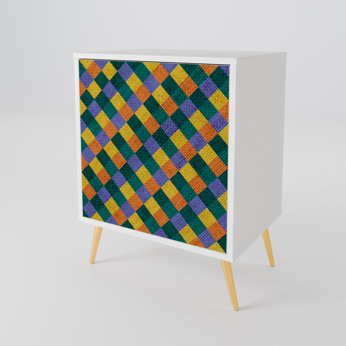 PAINTED SQUARES MIX Aparador de 1 Porta