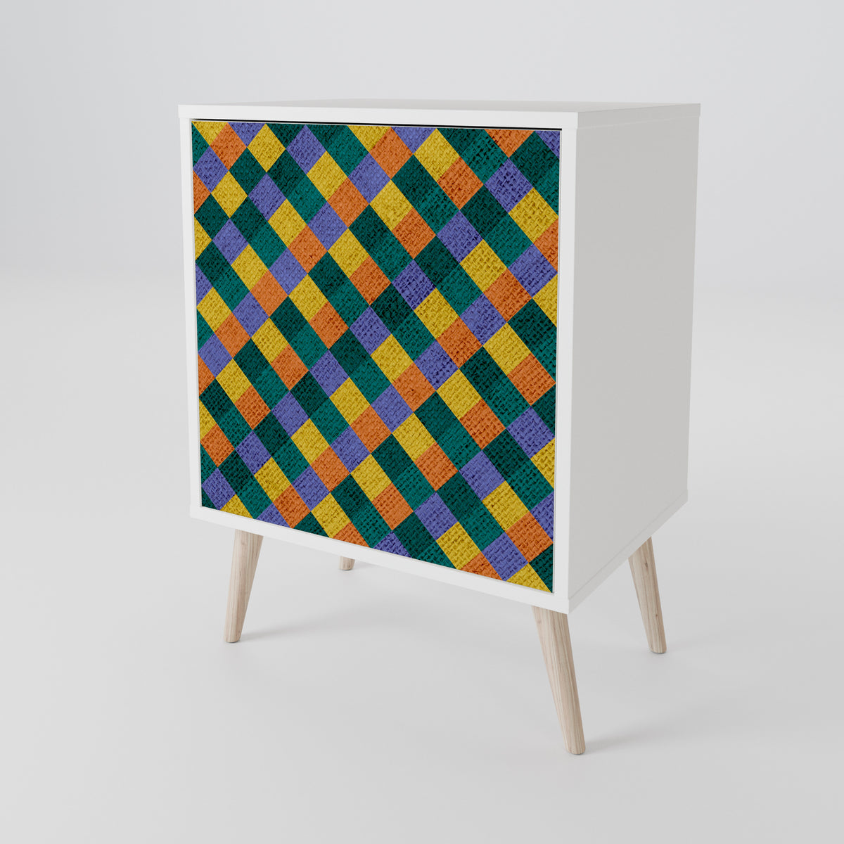PAINTED SQUARES MIX Aparador de 1 Porta