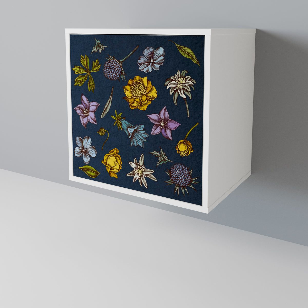 FLOWERS ON NAVY BLUE Aparador de 1 Porta